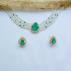 Doublet Stone Pearl Necklace Set with Earrings - Putstyle