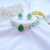 Doublet Stone Pearl Necklace Set with Earrings - Putstyle
