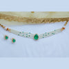 Doublet Stone Pearl Necklace Set with Earrings - Putstyle
