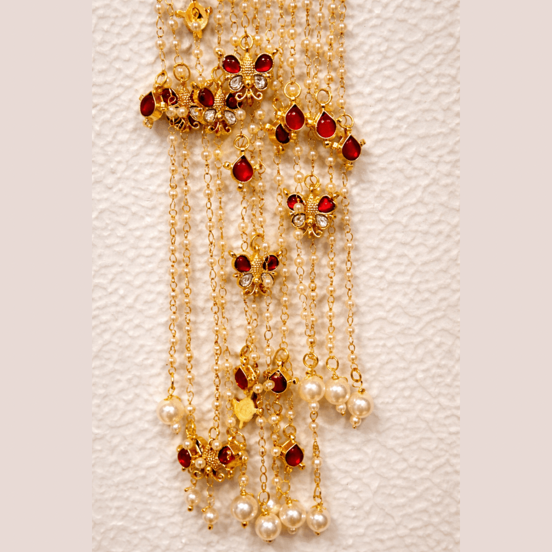 Ethereal Gold Charm & Pearl Hair Chain - Putstyle