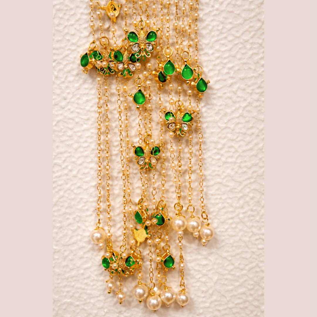 Ethereal Gold Charm & Pearl Hair Chain - Putstyle
