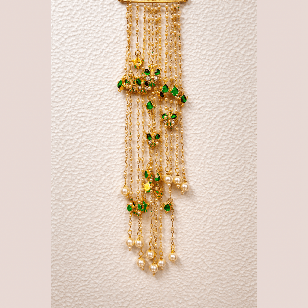 Ethereal Gold Charm & Pearl Hair Chain - Putstyle