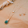 Green Carved Stone Double Layer Pendant Set with Earrings | Designer Party Wear Jewelry - Putstyle