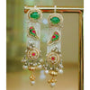 Handcrafted Dual-Tone Dangler Earrings with Emerald Stone - Putstyle