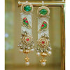 Handcrafted Dual-Tone Dangler Earrings with Emerald Stone - Putstyle