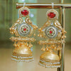 Handmade Regal Gold Plated Parrot Jhumka Earrings - Putstyle