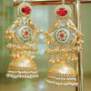 Handmade Regal Gold Plated Parrot Jhumka Earrings - Putstyle