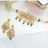 Kundan Pearl Choker Necklace with Green Drop Beads – Traditional Bridal Jewellery - Putstyle
