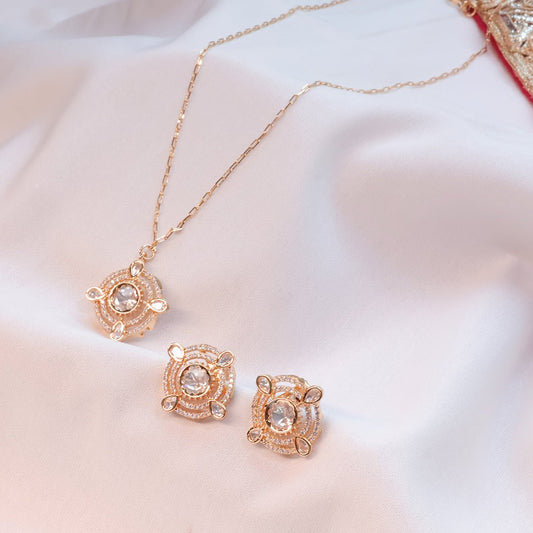 Kundan Pendant Necklace Set with Earrings - Putstyle