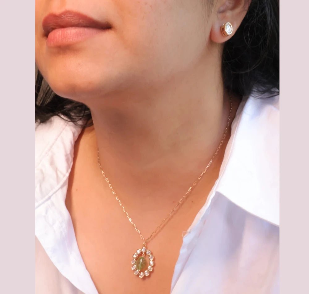Mossainite Pendant Necklace set - Putstyle