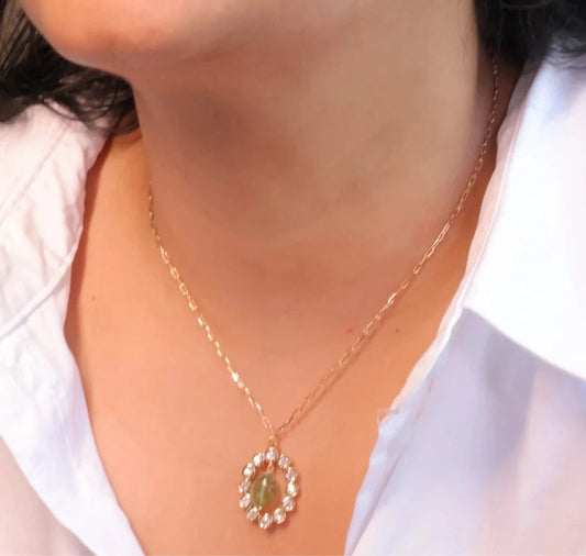 Mossainite Pendant Necklace set - Putstyle