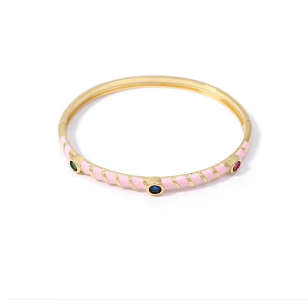 Multicolour Metal Enamel Zircon Bracelet - Putstyle