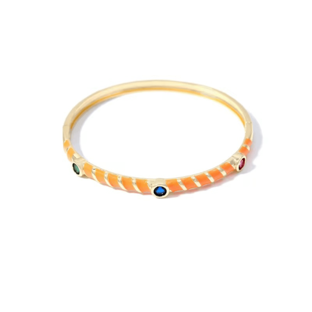 Multicolour Metal Enamel Zircon Bracelet - Putstyle