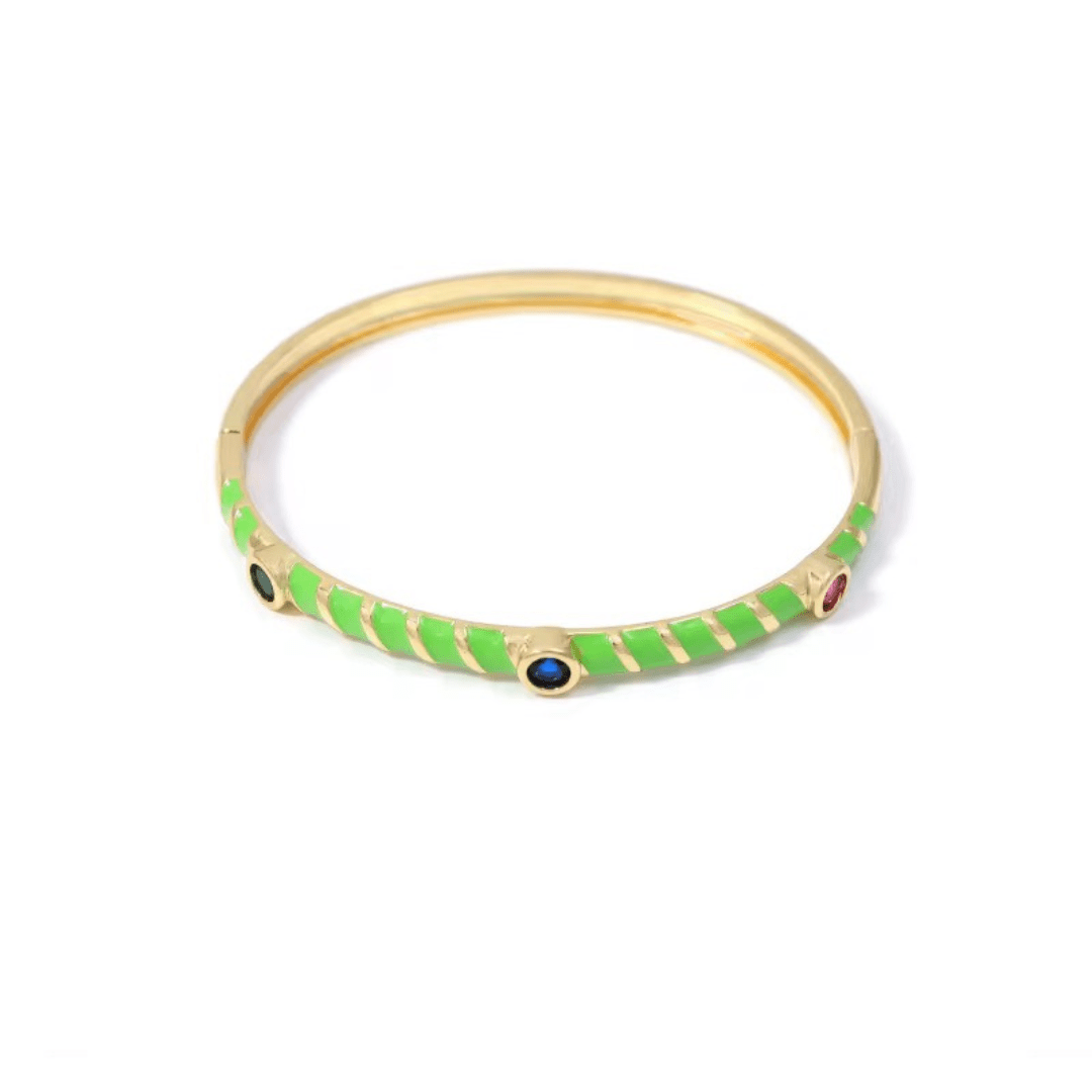 Multicolour Metal Enamel Zircon Bracelet - Putstyle