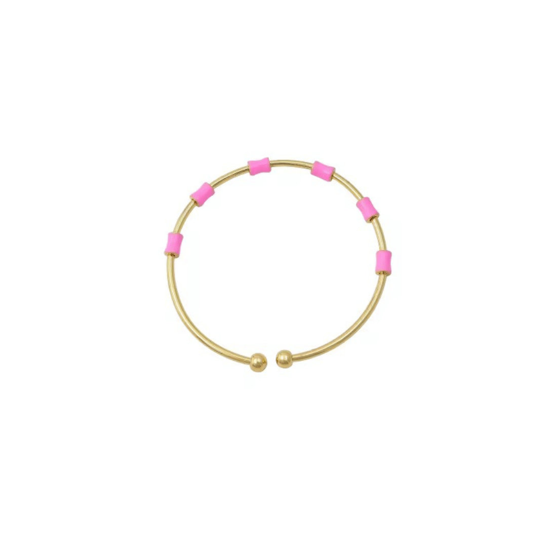 Multicolour Metal Enamel Zircon Bracelet – Trendy Minimal Jewelry for Women - Putstyle