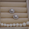 Pearl and Baguette Diamond Stud Earrings - Putstyle