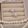 Pearl and Baguette Diamond Stud Earrings - Putstyle
