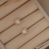 Rose Gold Sunburst Crystal Stud Earrings - Putstyle