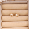 Rose Gold Sunburst Crystal Stud Earrings - Putstyle